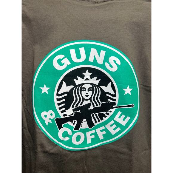 Guns And Coffee Shrit Graphic Gray Ultra Cotton Gun AR 15 Short Sleeve Tee XL - Picture 6 of 9